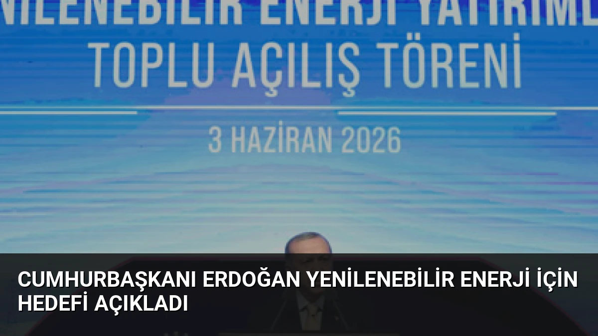 Cumhurbaşkanı Erdoğan Yenilenebilir Enerji İçin Hedefi Açıkladı