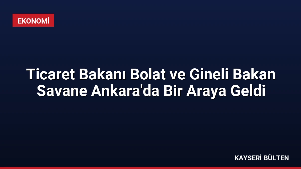 Ticaret Bakanı Bolat ve Gineli Bakan Savane Ankara’da Bir Araya Geldi