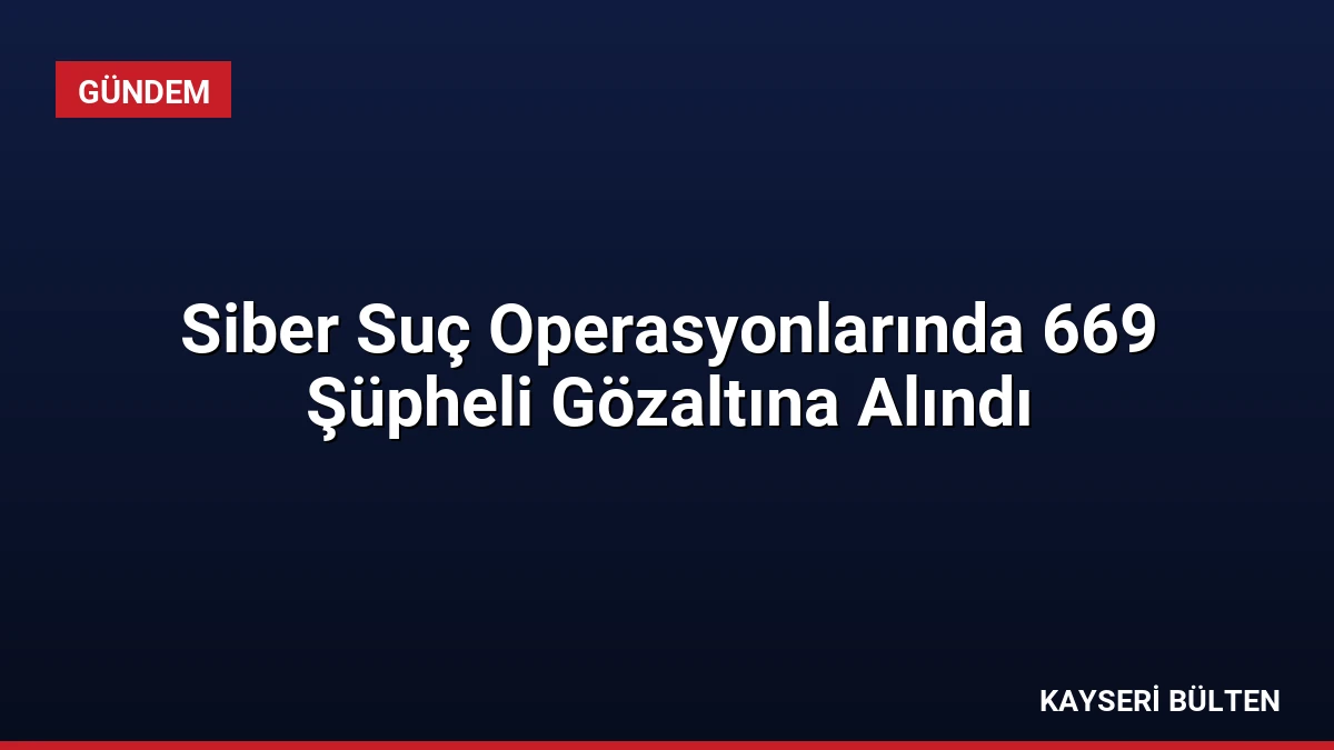 Siber Suç Operasyonlarında 669 Şüpheli Gözaltına Alındı