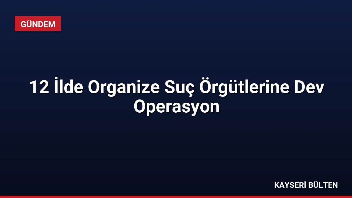 12 İlde Organize Suç Örgütlerine Dev Operasyon